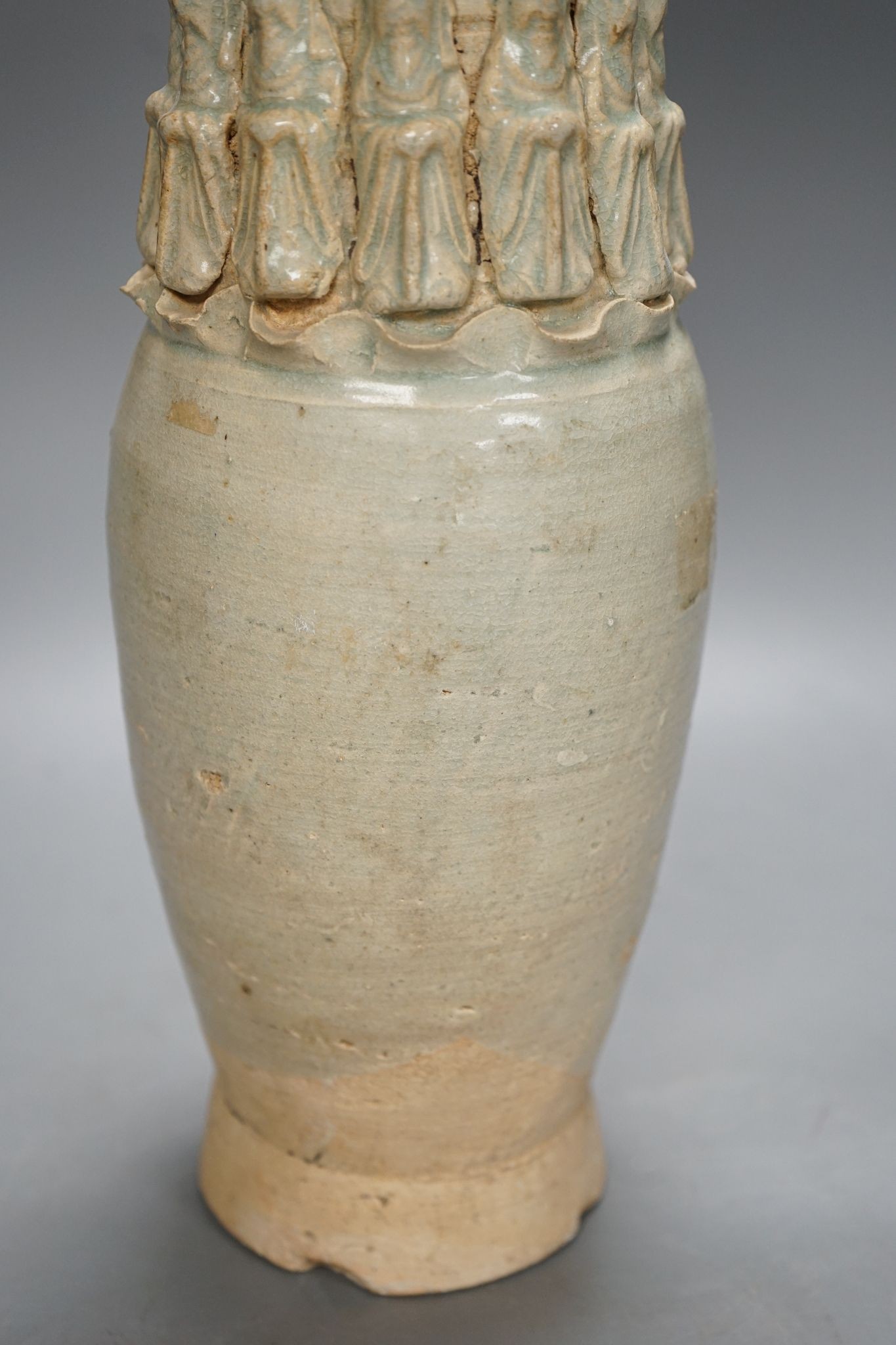 A Chinese Qingbai funerary jar and cover, Song Dynasty, 56cm